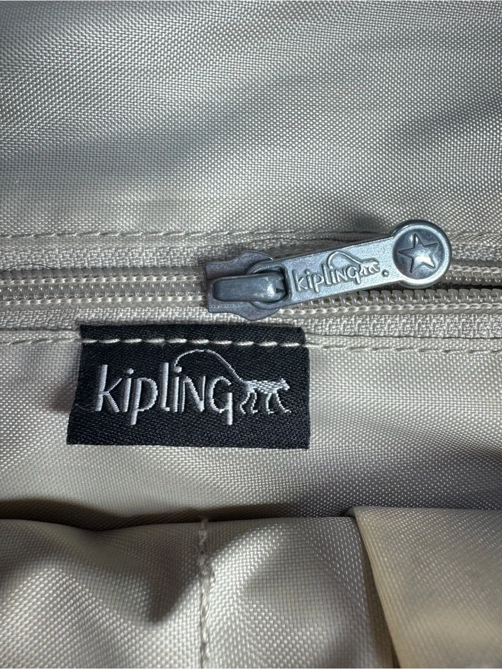 Kipling Black Nylon Duffel Tote with Front Zip Pockets